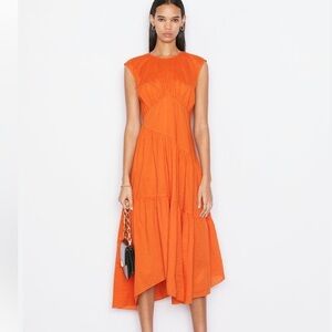 Frame Gathered Seam Asymmetric Dress XS
